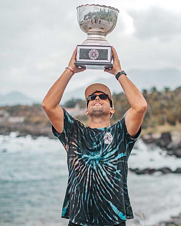 Beaches resident Justin Quintal won the world title at the World Surf League Open Longboarding Championship in Taiwan.