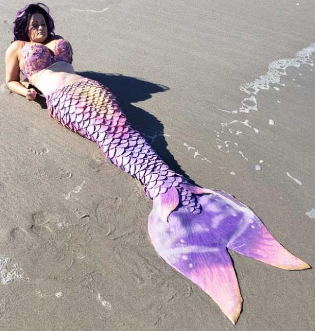 Leah Williamson of Jacksonville Beach, in costume as Mermaid Kiki, poses in a hand-crafted mermaid tail. Each tail takes hundreds of hours to complete.