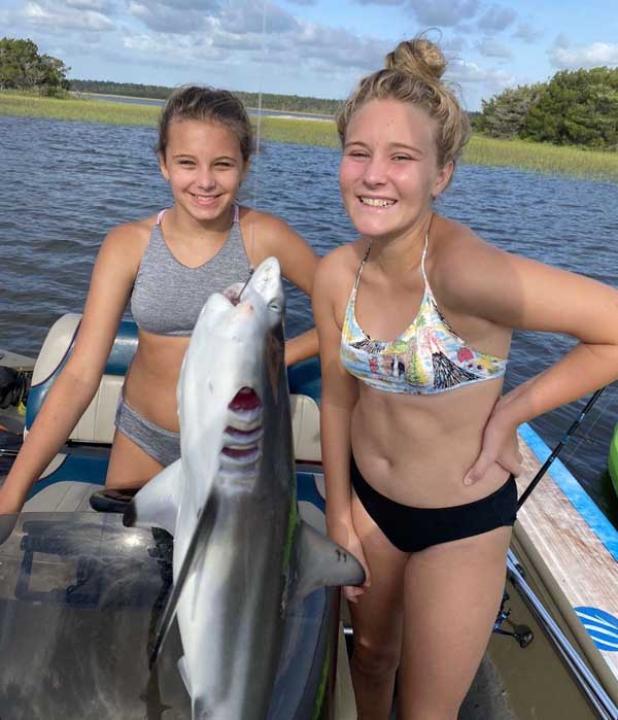 Emme Hnath and Lily Doyle fishing the Intracoastal. (photo submitted)
