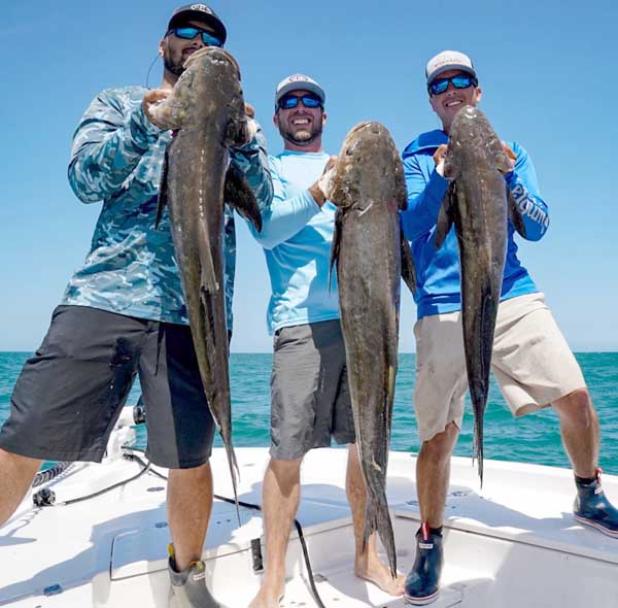 Shawn, Greg and Tyler have been eating Cobia all week. (photo submitted)
