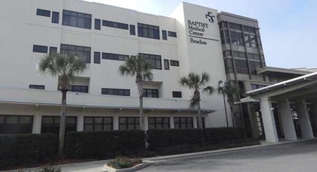 Baptist Medical Center Beaches is located at 1350 13th Ave. S. in Jacksonville Beach.