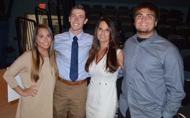 Leia, Ana and Dawson Speziale, with the 2016 recipient of the Craig Speziale Memorial Scholarship, William O’Hara (second from left). (photo submitted) 
