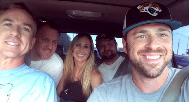 Actors in a 48 Hour Film Project shot at the Beaches are, from left, Gerald Boorse, Ben Bray, Sara Gamble, Matthew Gamble and Bill Gamble.