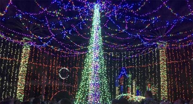 Nocatee’s Splash Waterpark light show includes both traditional and modern displays set to music. (photo via facebook.com/nocateeliving)
