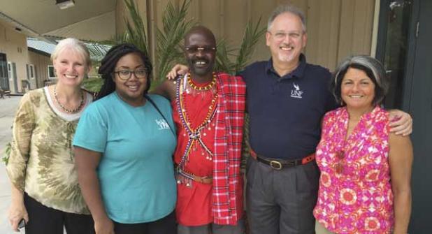 (From left) Deidre Dwyer and Courtney Amaro, teachers at The Foundation Academy off San Pablo Road; Emmanuel Tasur, founder and principal of the Sirua Aulo Academy in Kenya; Butch Shadwell; and Nadia Hionides, founder and principal of The Foundation Academy.