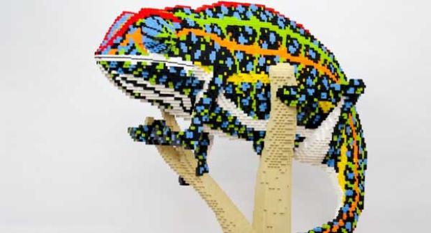 Sean Kenney’s sculptures are made entirely of LEGO bricks. (photo via seankenney.com)