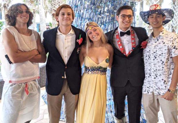 Some of the attendees of the Beaches Go Green Trashy Prom pose for a photo. (photo submitted)