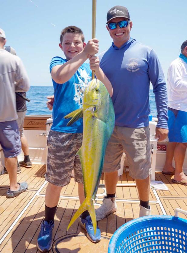 Michael’s goal for his first trip offshore was a Mahi Mahi and Capt. Adam made it happen on the Reel Dream this week out of Vilano. (photo submitted)
