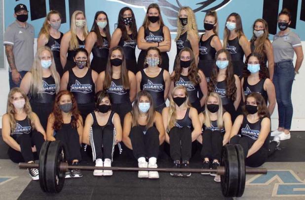 The Sharks girls weightlifting team.